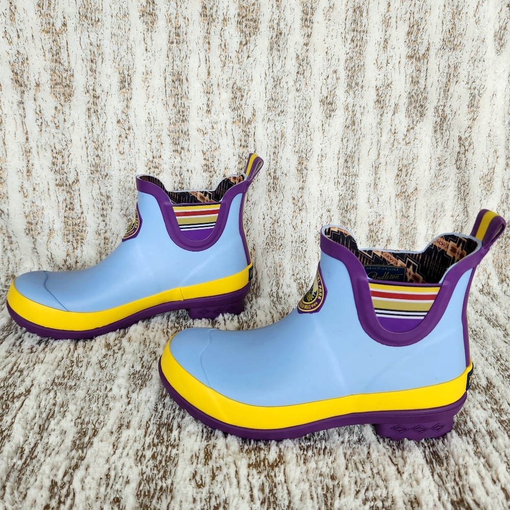 Pendleton Ankle Rain Boots Yosemite California National Park Blue Women's Size 6 - Picture 8 of 16